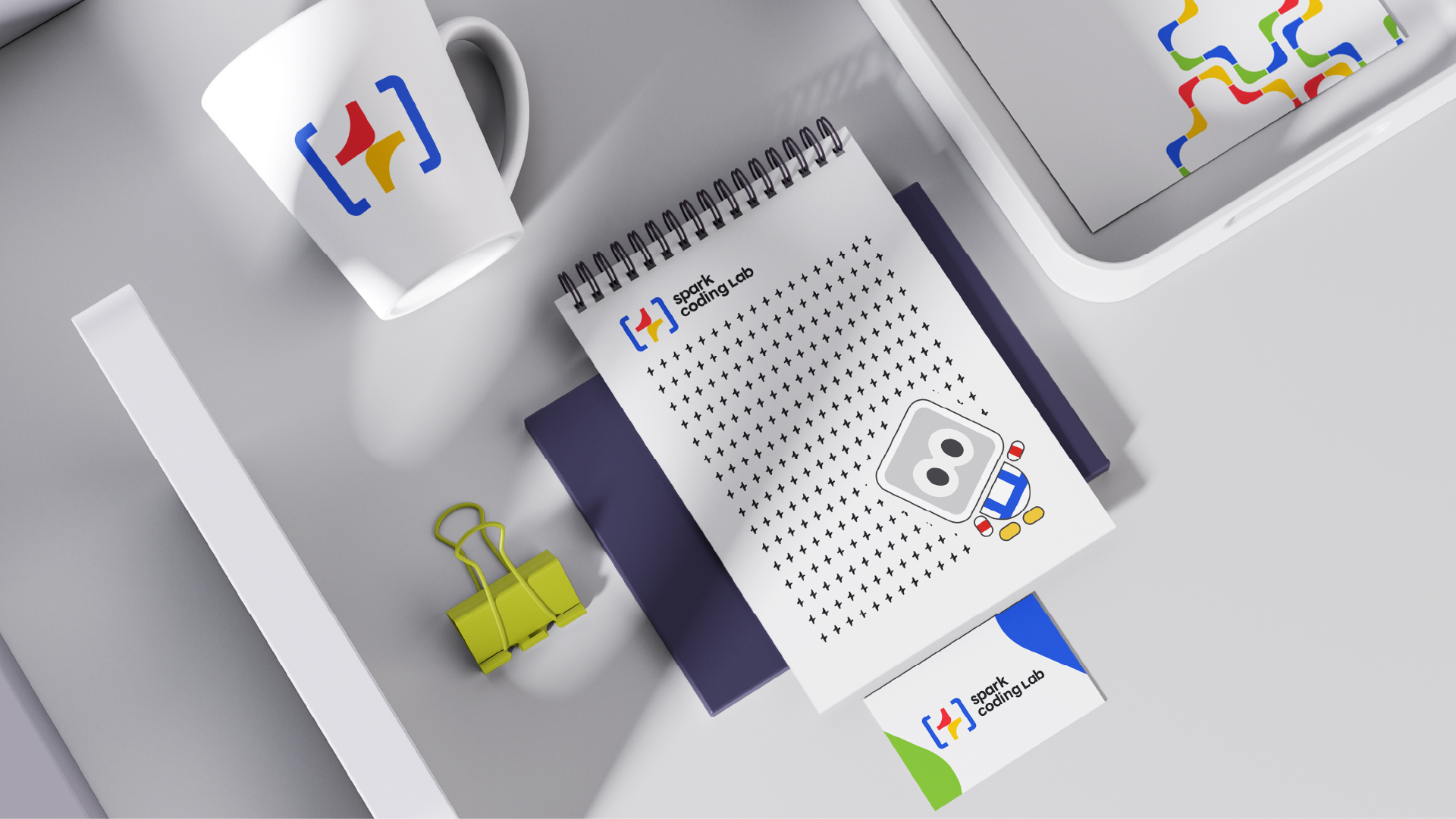 Spark Coding Lab Artwork Logo Design - Mockup by indeedly studio