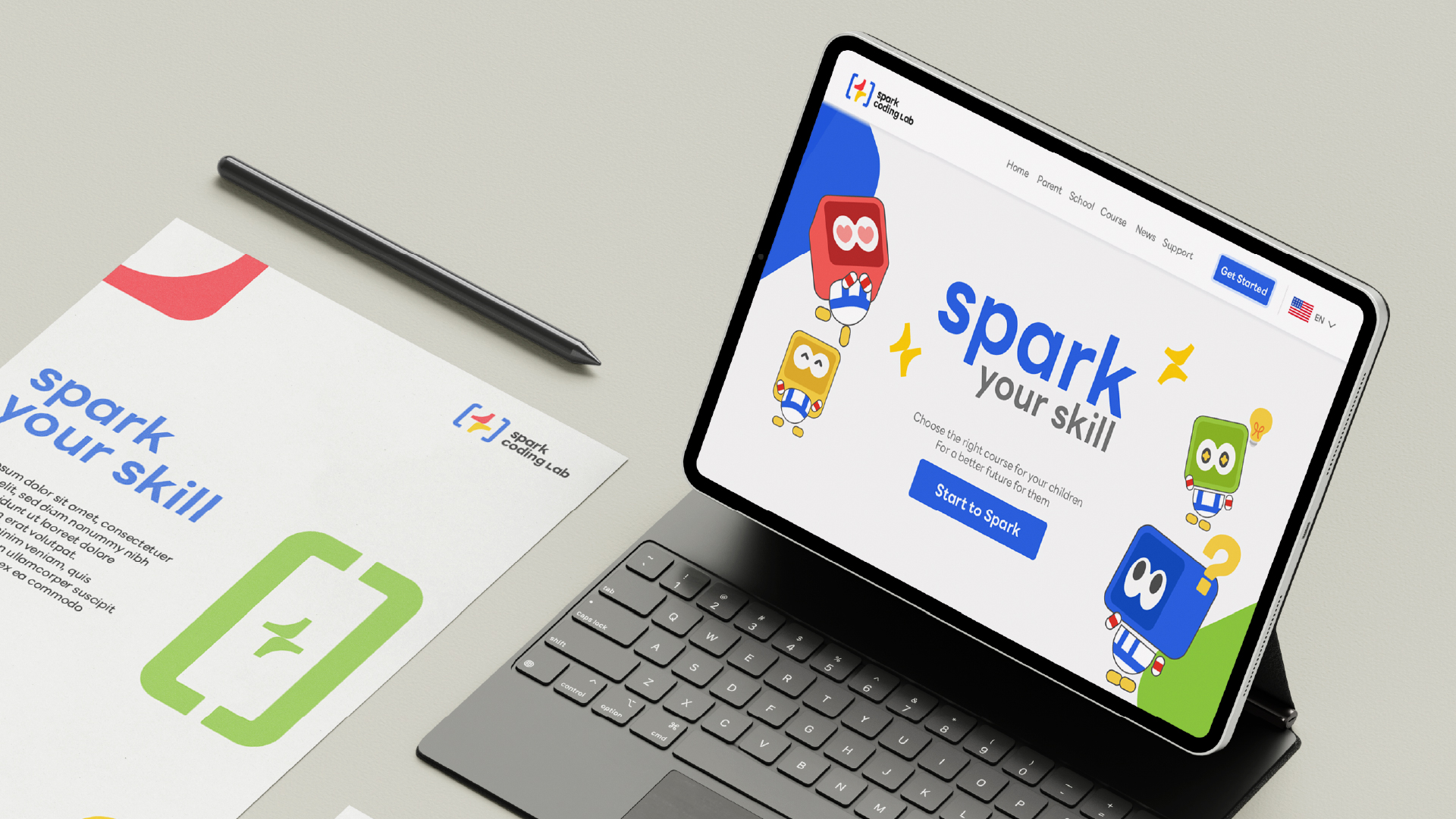 Spark Coding Lab Artwork Logo Design - Mockup by indeedly studio