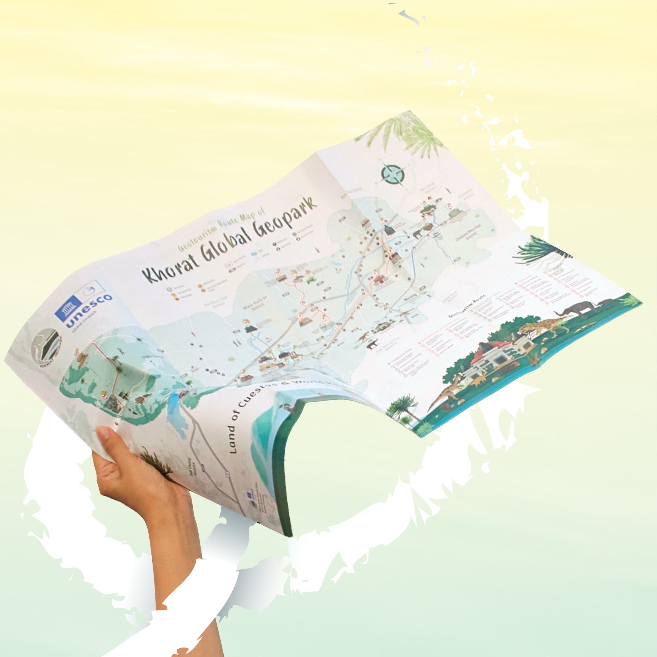 Geotourism Routes Map of Khorat Geopark Map