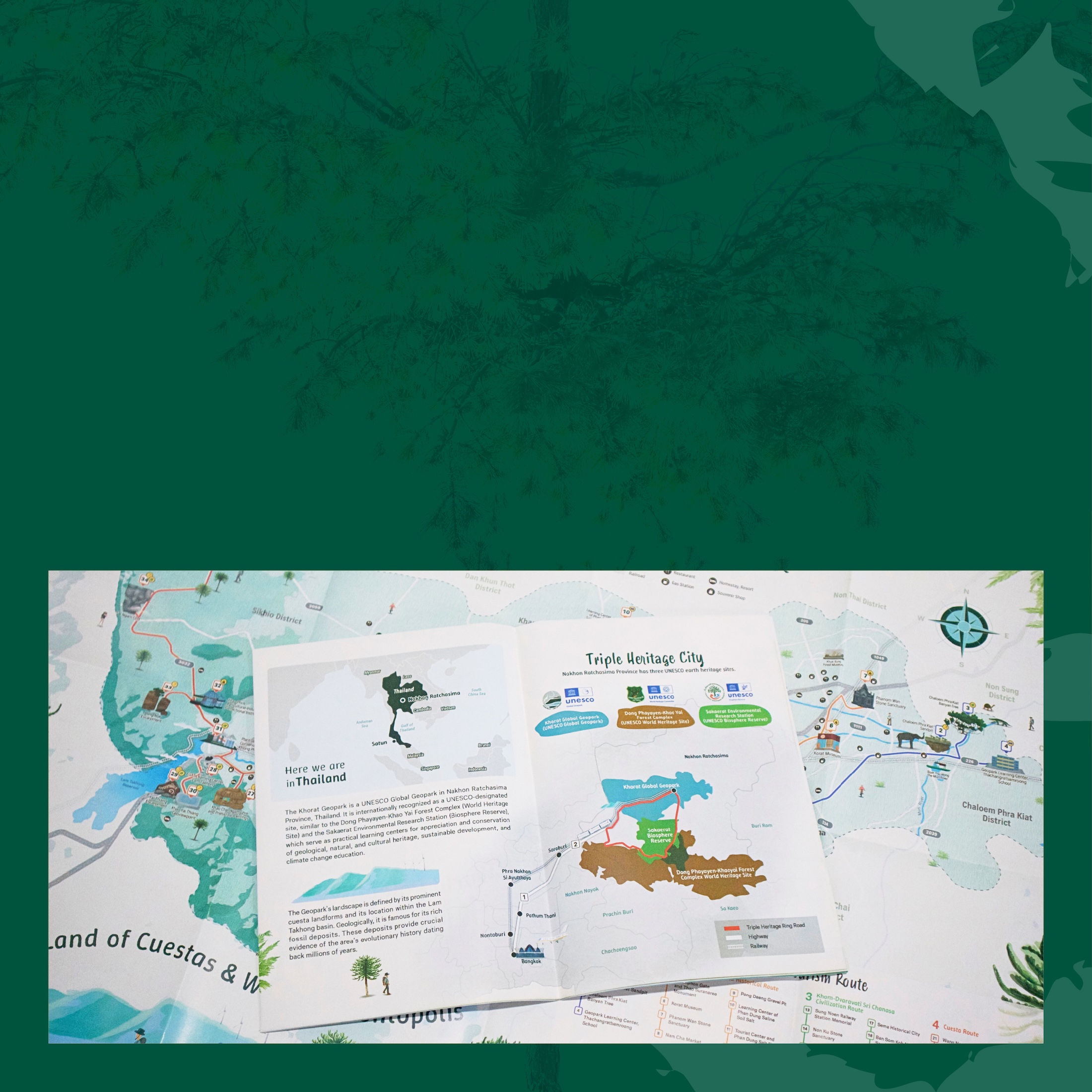 Geotourism Routes Map of Khorat Geopark Map