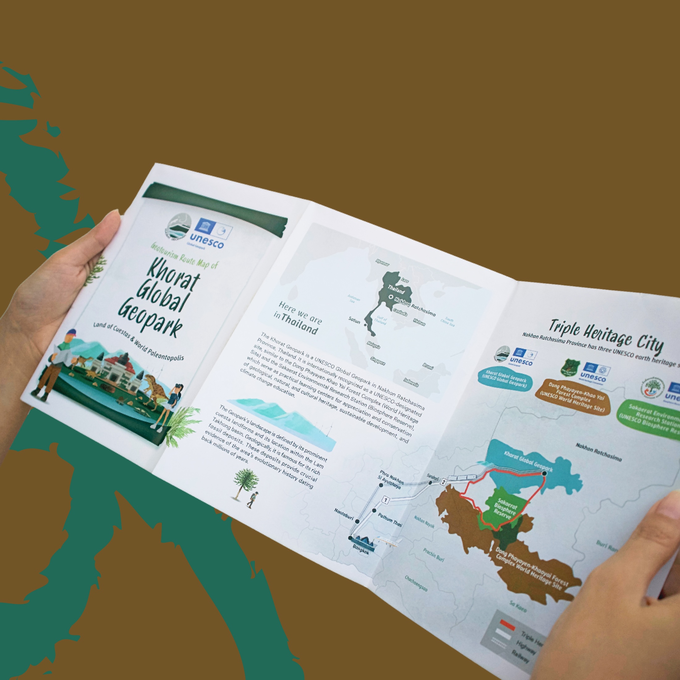 Geotourism Routes Map of Khorat Geopark Map