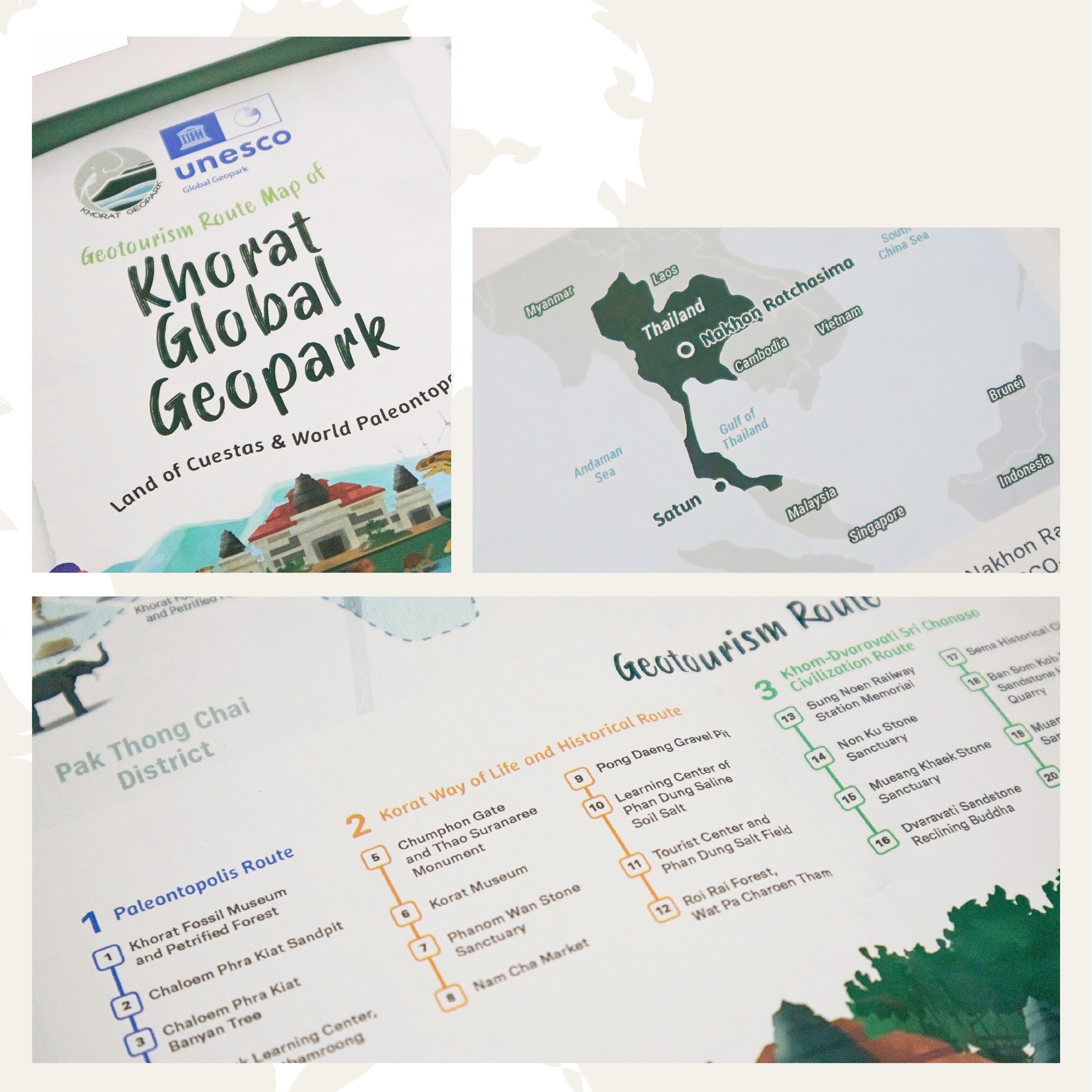 Geotourism Routes Map of Khorat Geopark Map
