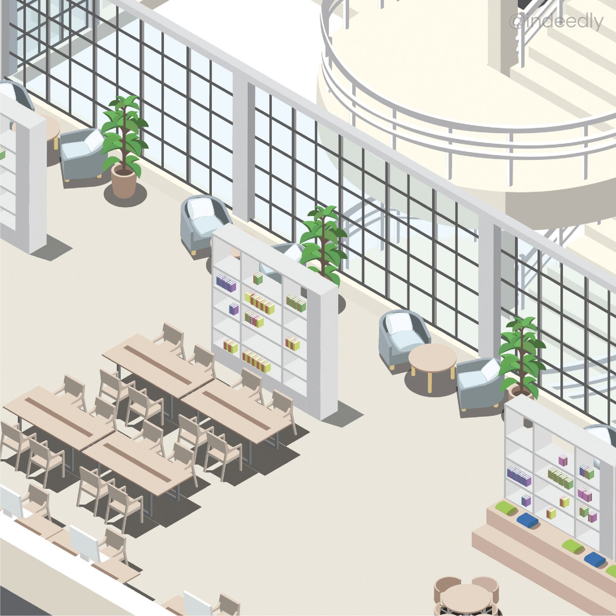 Isometric 3D map illustration of Surawiwat School, Suranaree University of Technology (SUT) campus layout and buildings