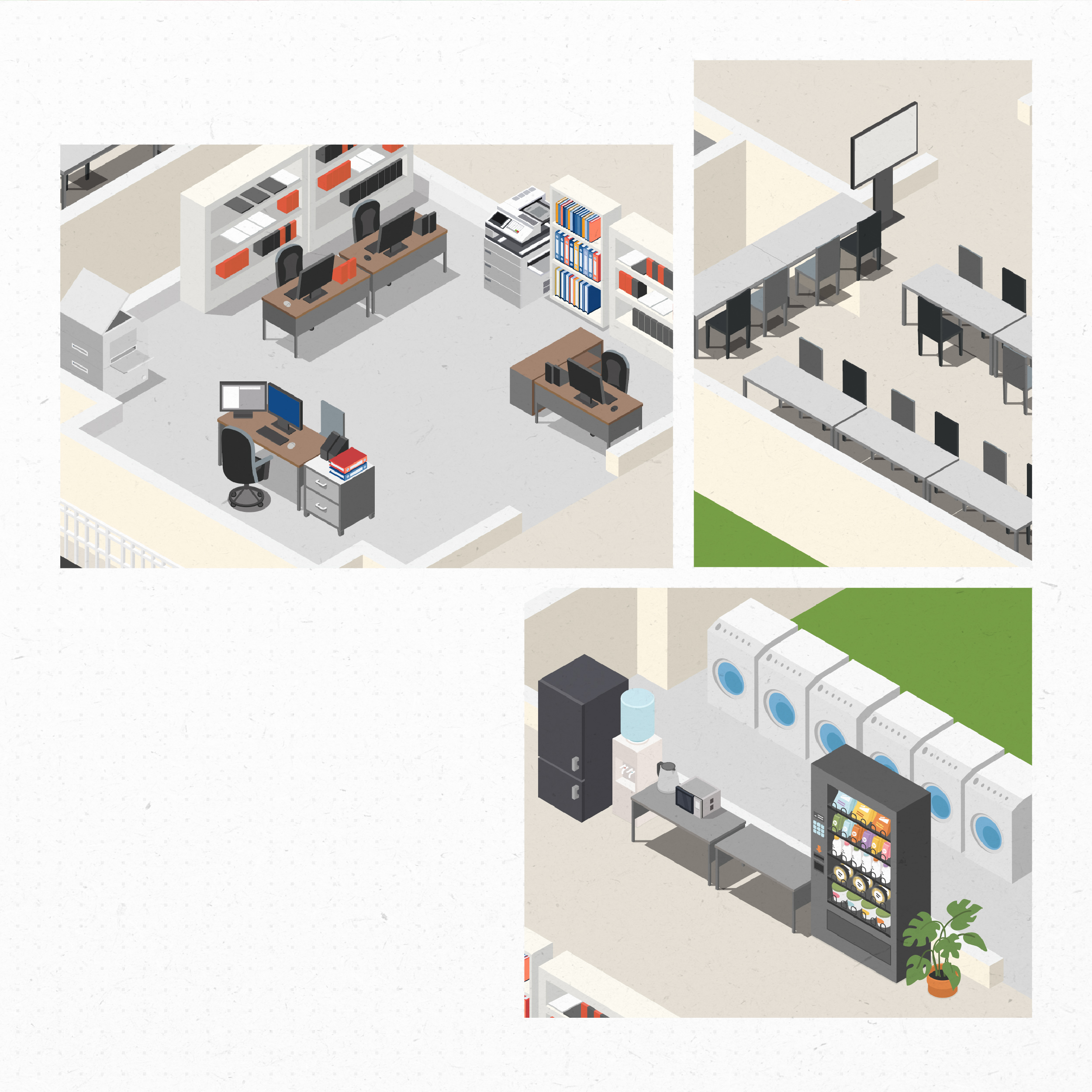 3D isometric illustration of Surawiwat School dormitory facilities at Suranaree University of Technology (SUT), showing student accommodation buildings, living spaces, and surrounding amenities.