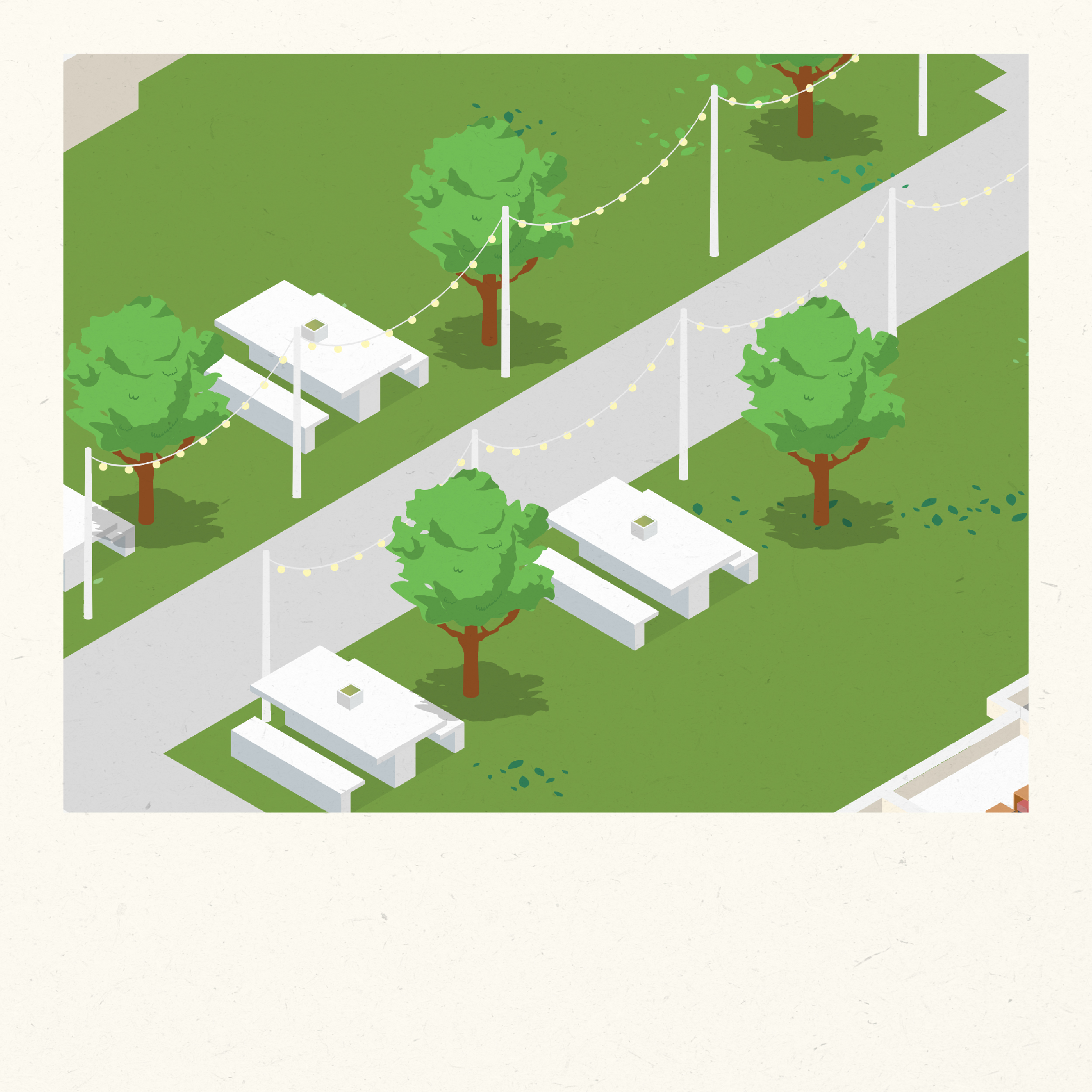 3D isometric illustration of Surawiwat School dormitory facilities at Suranaree University of Technology (SUT), showing student accommodation buildings, living spaces, and surrounding amenities.