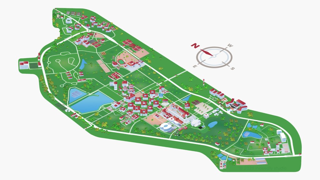 3D isometric map illustrating the location of Surawiwat School situated within the Suranaree University of Technology (SUT) campus in Nakhon Ratchasima, Thailand.